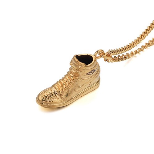 Silver/ Gold AJ 1 Sneaker Pendant Necklace - Picture 3 of 8