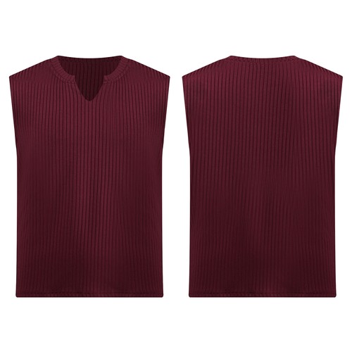 Mens Muscle Shirts Ribbed Athletic Tank Top Breathable Sports Vest Solid Color - Picture 49 of 75