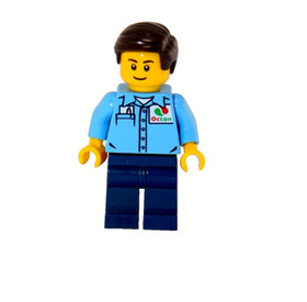 LEGO Male Service Station Worker Minifigure with Octan Jacket City Town (60132)