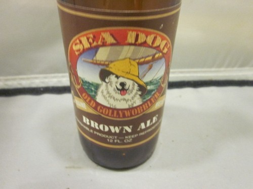 VINTAGE BRAUNE BIERFLASCHE SEEHUND BROWN ALE mit ETIKETTEN Braunglas 9" langer Hals - Bild 2 von 5