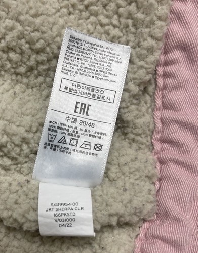 Gap Denim Mädchen Größe 18-24 Monate Sherpa Fleece gefüttert rosa Jeansjacke mit Taschen - Bild 13 von 13