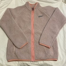 Columbia Full Zip Jacket Youth Girls Fleece Size Large 14 16 Pink Mauve Winter