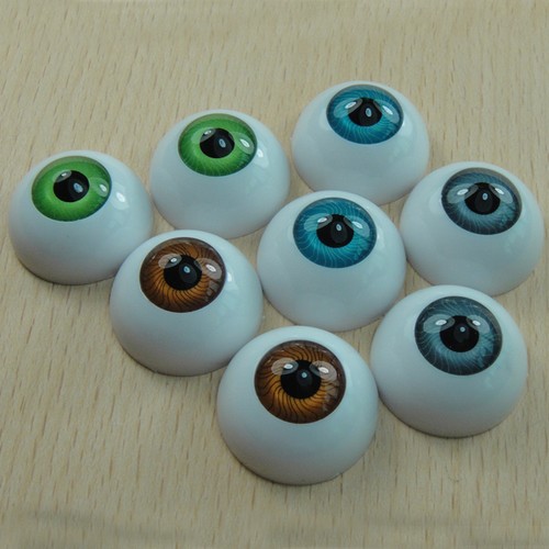 8PCS Half Round Acrylic Doll Bear Craft Plastic Eyes Eyeball DIY 26mm - Picture 2 of 4