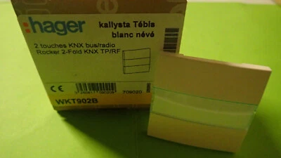 HAGER TEBIS Kallysta WKT902B - Enjoliveur Kallysta 2 touches KNX coloris BLANC