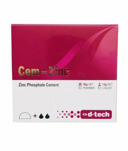 D Tech Cem Zinc Phosphate Zinc Powder 30gm Zinc Liquid 15gm Dental Material - Picture 4 of 5