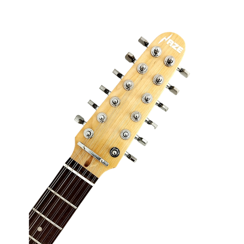 Haze 12-String Electric Guitar,SS,Ash Quilted Top+Soft Bag/Hard Case 100FNA 12SB - Bild 11 von 16