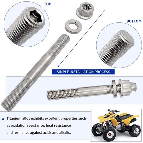 400EX Borchie Testa Cilindro Titanio Ti Testa Bullone Bullone Dado Kit Set Compatibile con... - Foto 3 di 7