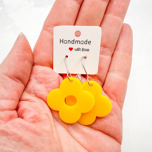 Pendientes de flores estilo años 60 Groovy hippie flores joyas regalos para mujeres damas - Imagen 12 de 27