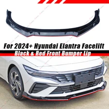 RED & BLACK FRONT BUMPER LIP SPLITTER FOR 2024-2025 HYUNDAI ELANTRA SE SEL