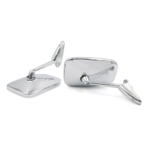 NEW SQUARE CHROME DOOR HOT ROD CLASSIC CAR MIRRORS PAIR LEFT AND RIGHT HAND SIDE - Picture 3 of 6