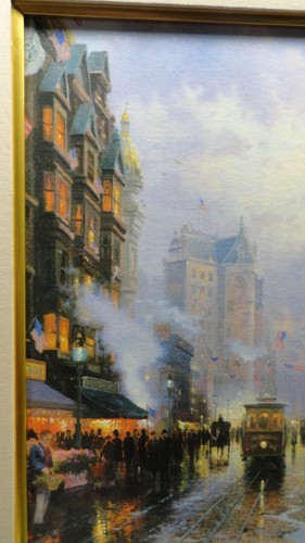 San Francisco Market Street Signed Thomas Kinkade 33/29 Canvas #1115/7500) w/COA - Imagen 12 de 18