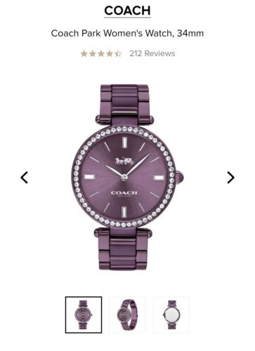 $200 Coach Brand - Purple Ladies Watch BRAND NEW IN BOX - Picture 4 of 5