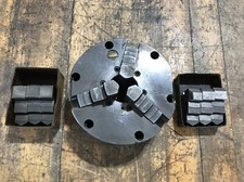 Buck 5" diameter 3-Jaw Lathe Chuck Adjust-Tru With Extra Jaw Set Plain Back