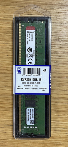 Kingston 16GB DDR4 Desktop RAM, 2666MHz (KVR26N19D8/16)