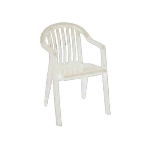 Grosfillex US023004 Miami Lowback White Resin Stacking Armchair 4 Per