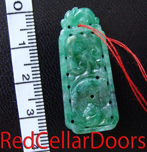 New Hand Carved Jade Bats for Wealth Good Fortune Detailed Pendant Piece E - Picture 13 of 13