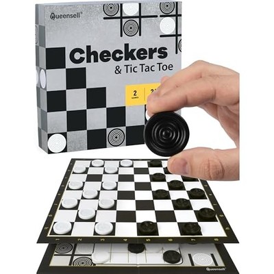Checkers Board Game with 30 7.9 x x 0.1 inches, Monochrome Or Multi-color 