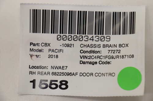 2017 - 2025 CHRYSLER PACIFICA REAR RIGHT SIDE SLIDE DOOR MODULE OEM 68225096AF - Picture 10 of 10