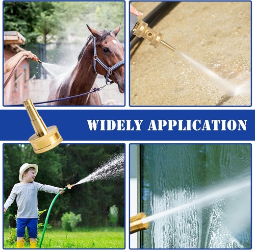 Hourleey 2Pack 2" Jet Sweeper Brass Nozzle for Garden Hose, Heavy Duty Gold - Picture 7 of 7