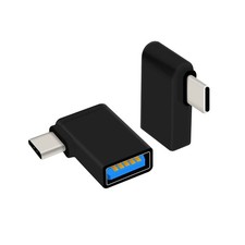 rgzhihuifz Right Angle USB C to 3.0 Adapter, 90 26.25 23.77 7.15MM, Black