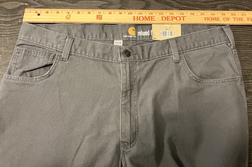 Carhartt Men’s Rugged Flex Rigby Five Pocket Jeans Gray 40x30 New With Tags - Picture 10 of 13