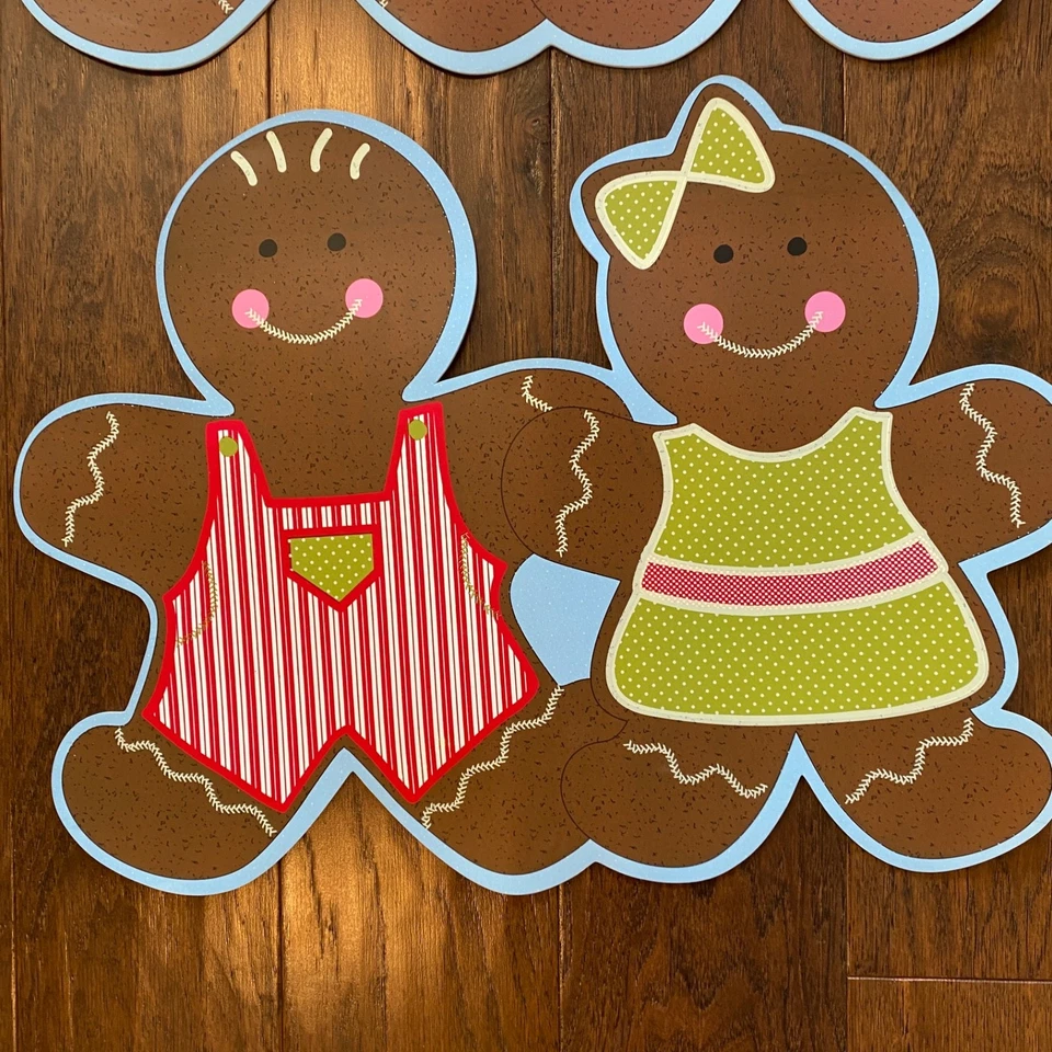 Manteles individuales de pan de jengibre para niños y niñas | Decoración de mesa de Navidad | Juego de cocina navideña Foto 2 de 4