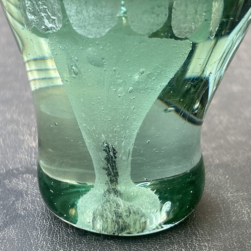 19thc Antique Victorian Dump Glass Paperweight Foil Flower Pot & Flowers 5.5x2.5 - Picture 4 of 24