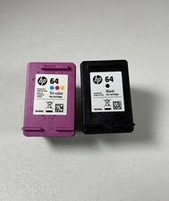 HP 64 Black Ink Cartridge N9J90A Hp 64 Tri Color Ink N9J89A Set, No Box, Open