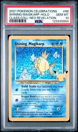2021 POKEMON CELEBRATIONS CLASSIC COLLECTION #66 SHINING MAGIKARP-HOLO PSA 10
