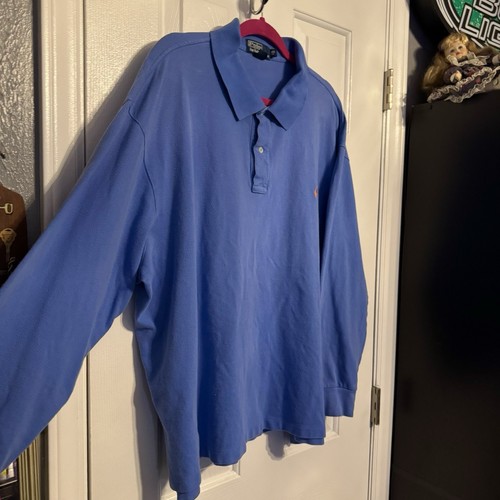 Polo Ralph Lauren Vintage Polo 3XB GRANDE Manga Larga Azul - Imagen 3 de 10