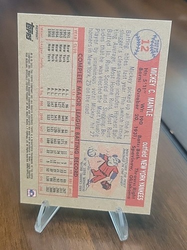 2021 Topps X Mickey Mantle Collection Base #12 New York Yankees - Bild 2 von 2