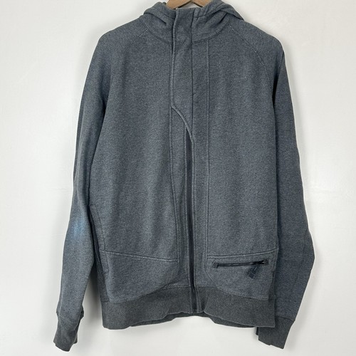 Lululemon Fleecejacke Herren XL grau Full Zip Deep Cove Langarm Kapuze Scuba