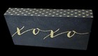 XOXOXO Wooden Wall Decor Wedding Home Hanging Plaque Shelf Sitter Black And Gold