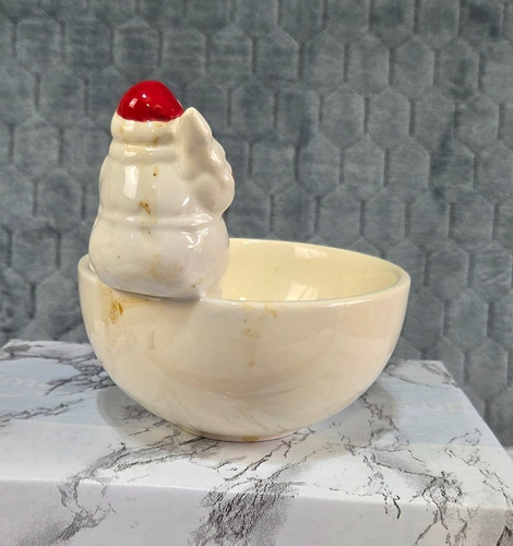 Mud Pie Keramik Dandy Schale, 3D Santa sitzt auf Rand, "Ho Ho" auf Vorderseite EUC - Bild 2 von 6