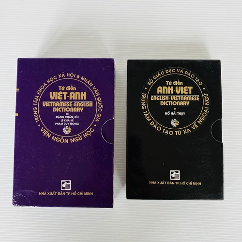 English Vietnamese Dictionaries 2 Books Anh-Viet and Viet-Anh Tu Dien Slipcases - Picture 2 of 20