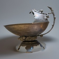 Antique American Middletown Plate Co. Silver Plate Pedestal Nut Dish, C1870