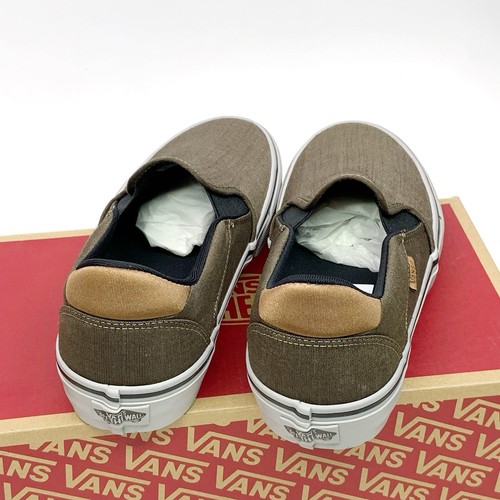 Scarpe slip on Vans Asher Deluxe in tessuto noce/grigio VN000CSYCNN da uomo taglie NUOVE! - Foto 5 di 8