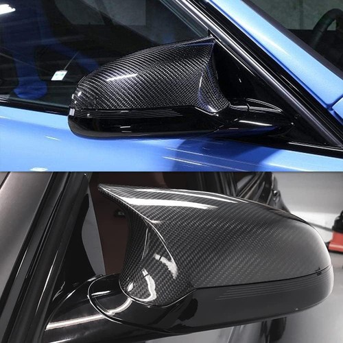 Real Carbon Fiber Mirror Covers Caps Add-on Fits BMW F80 M3 F82 F83 M4 2015-2019 - Picture 3 of 13