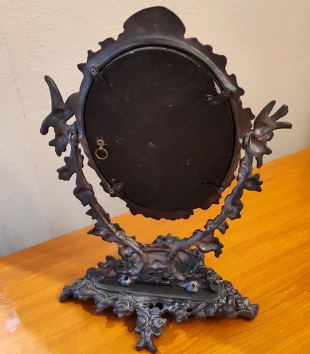 Vintage Gilt Cast Iron Framed Desk Mirror - Picture 8 of 16