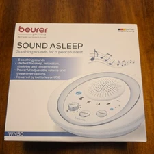 Beurer Sound Asleep White Noise Sleep Machine WN50 Soothing Sounds - New