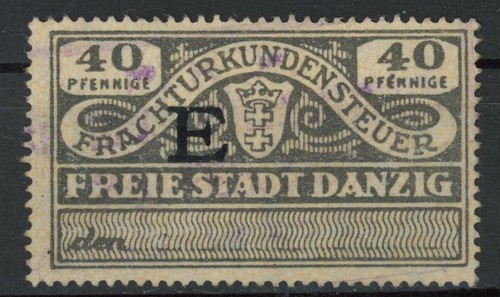 Germania Danzica entrate ferroviarie 40 Pf tassa sui documenti di trasporto timbro fiscale