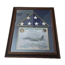 American Flag Framed Flew Over Afghanistan On Board A F 15 "Strike Eagle" Jet