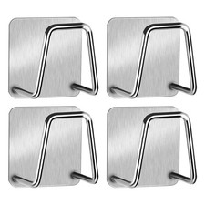 4PCS Stainless Steel Sink Sponge Holder   Self-Adhesive Kitchen Dish Drying Rack