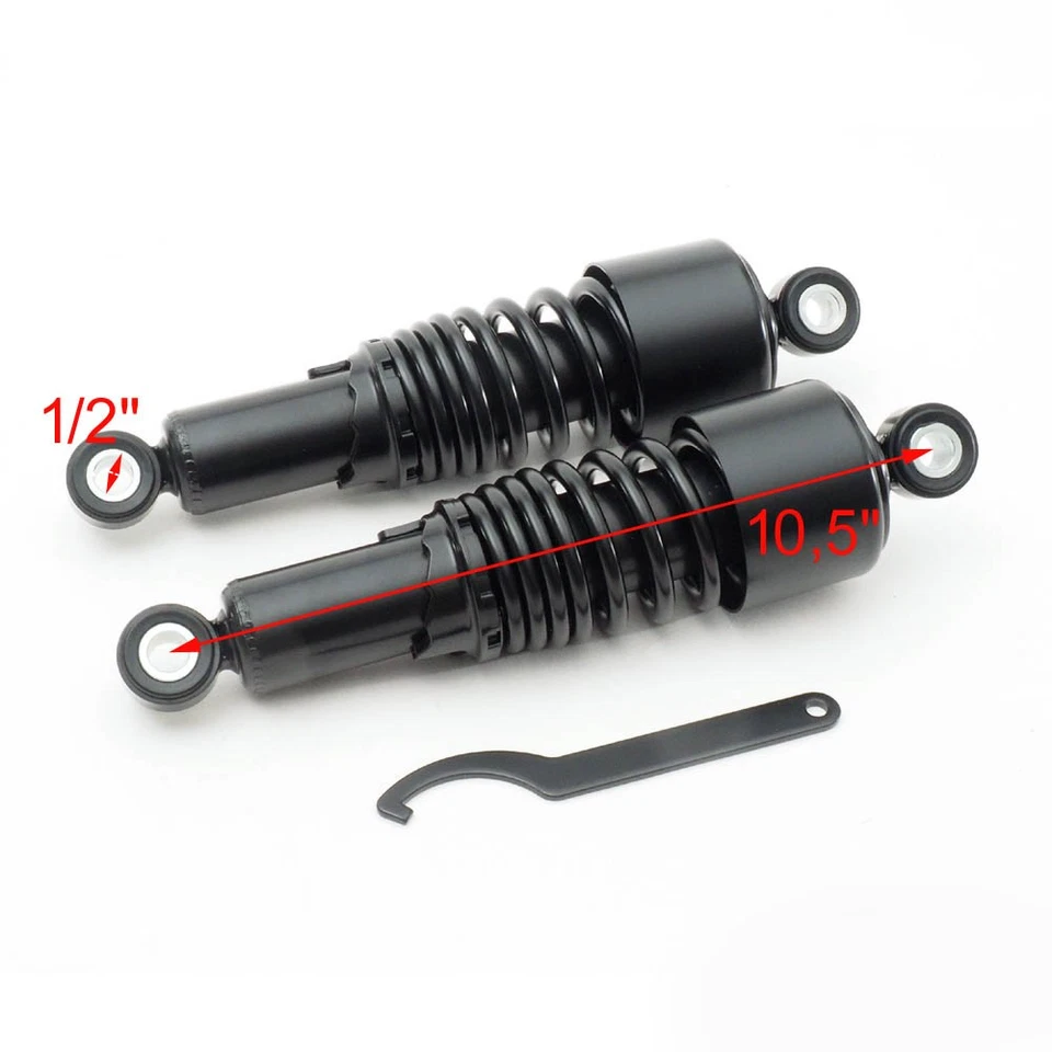 Amortisseur 10,5" Noir Pour Harley-Davidson Sportster 883 1200 XL Arrière - Photo 4/4