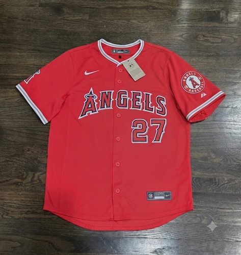 Angels Mike Trout #27 Red Baseball Jersey Men’s Size S-3XL NWT