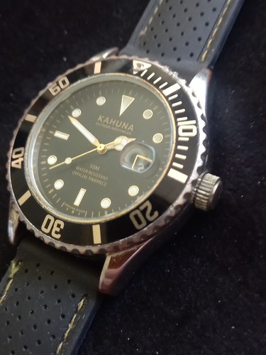 Mens Quartz Analogue Divers Watch by Kahuna. Model KUS-0102G. New battery . - Foto 4 di 10