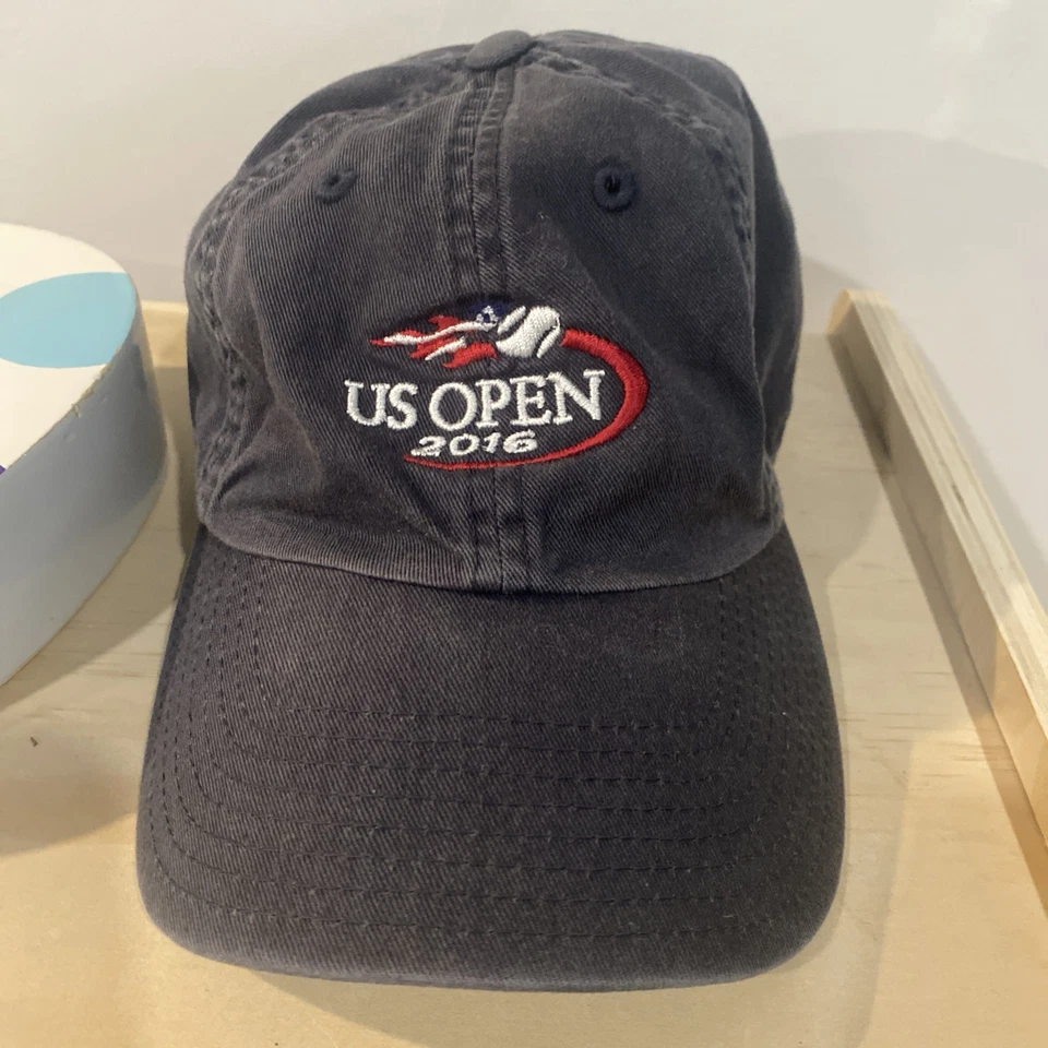 US Open 2016 Miembro Tenis Azul Marino Algodón Correa Gorra Papá Unisex Ajustar Foto 2 de 4