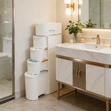 Narrow Slim Storage Cabinet Free Standing Storage Cabinet Bathroom Floor Cabinet