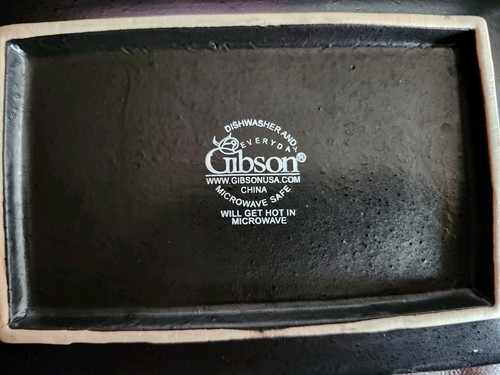 Plato cuadrado 4 GIBSON Designs ANTICA rojo blanco - Imagen 3 de 5