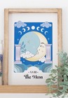The Moon Tarot Card Celestial Framed Hanging Wall Print Witchy Pagan Home Decor